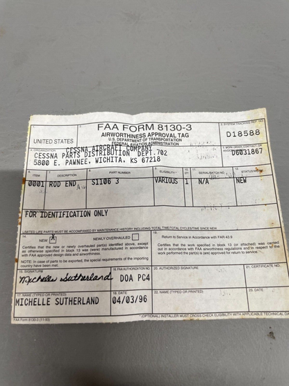 Cessna Rod End P/N S1106-3