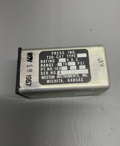 Weston Instruments Inc Fuel Pressure Indicator Gauge With 8130 P/N 169AE-910-44L