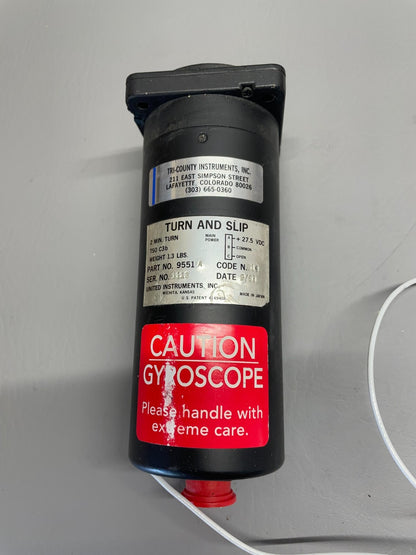 United Instruments Turn and Slip Indicator P/N 9551a