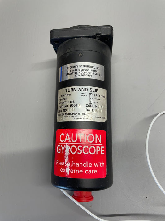 United Instruments Turn and Slip Indicator P/N 9551a