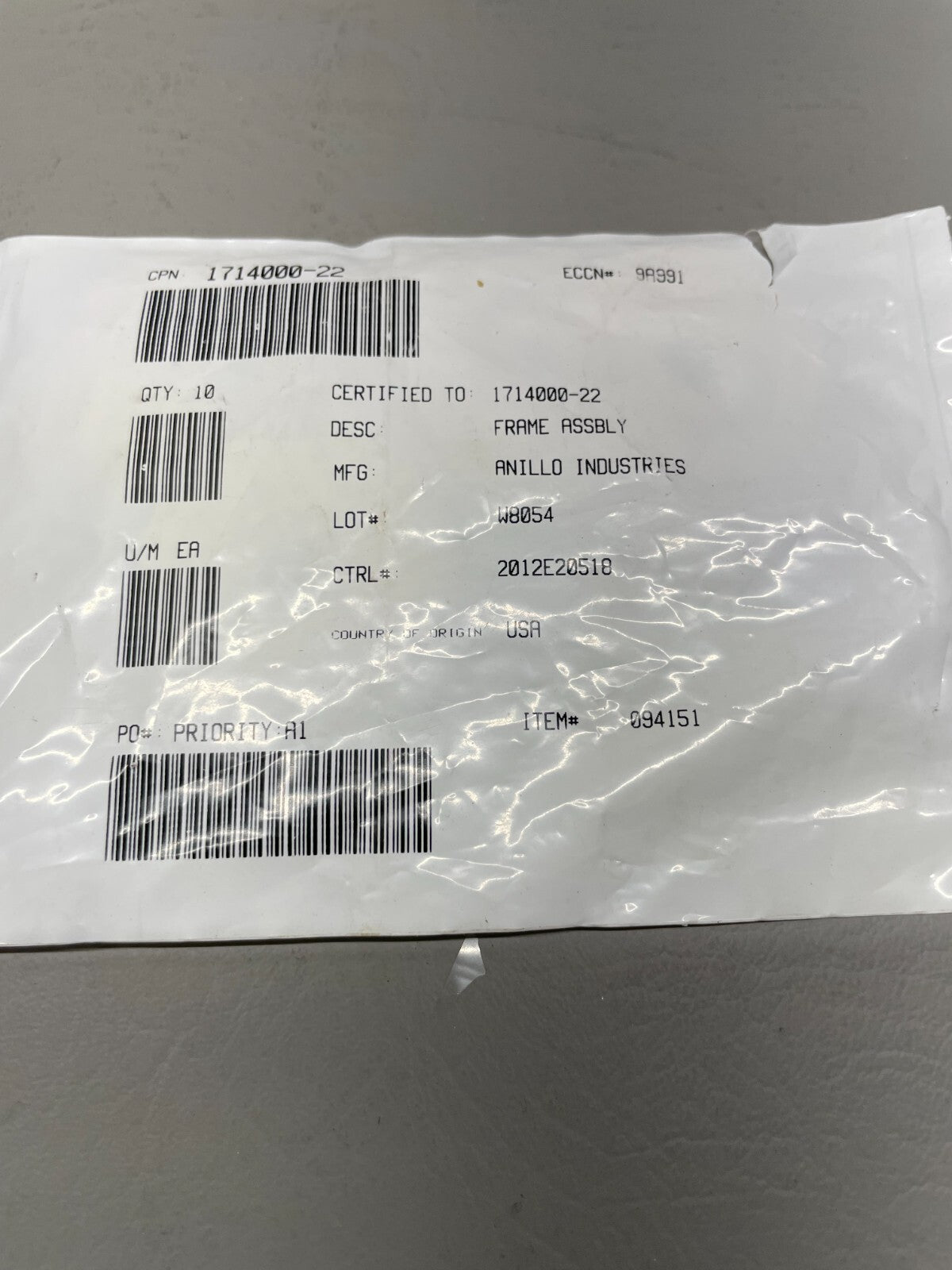 Cessna Seat Roller Spacers (Pack of 10) P/N 1714000-22