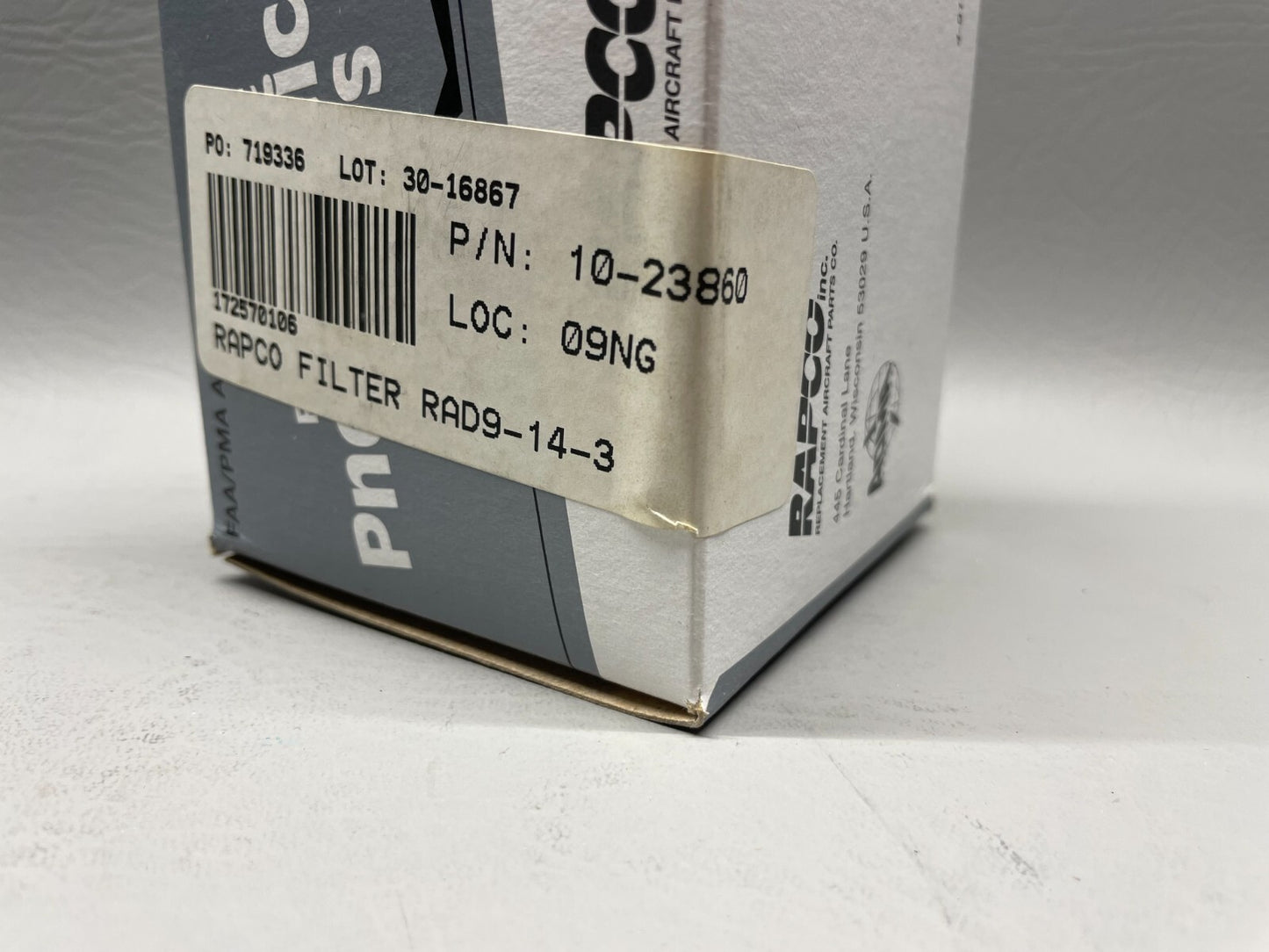 Rapco RA-D9-14-3 Inlet Air Filter Element P/N 10-23860 (NEW)
