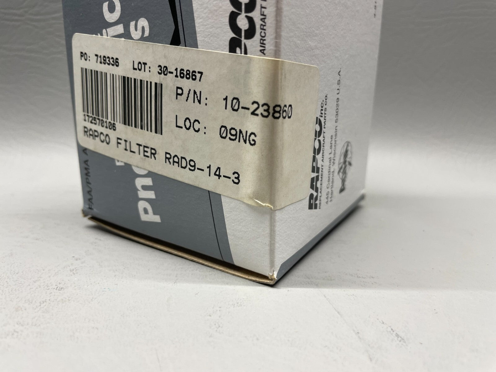 Rapco RA-D9-14-3 Inlet Air Filter Element P/N 10-23860 (NEW)