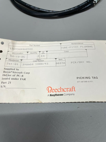 Beechcraft Pitot Tube Plumbing P/N 130936N4A0500