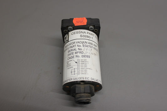 S3280-1 Cessna Vac and Amp Indicator Gauge