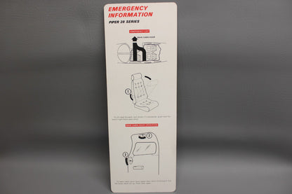 36733-002 Piper PA-28 Passenger Briefing Card