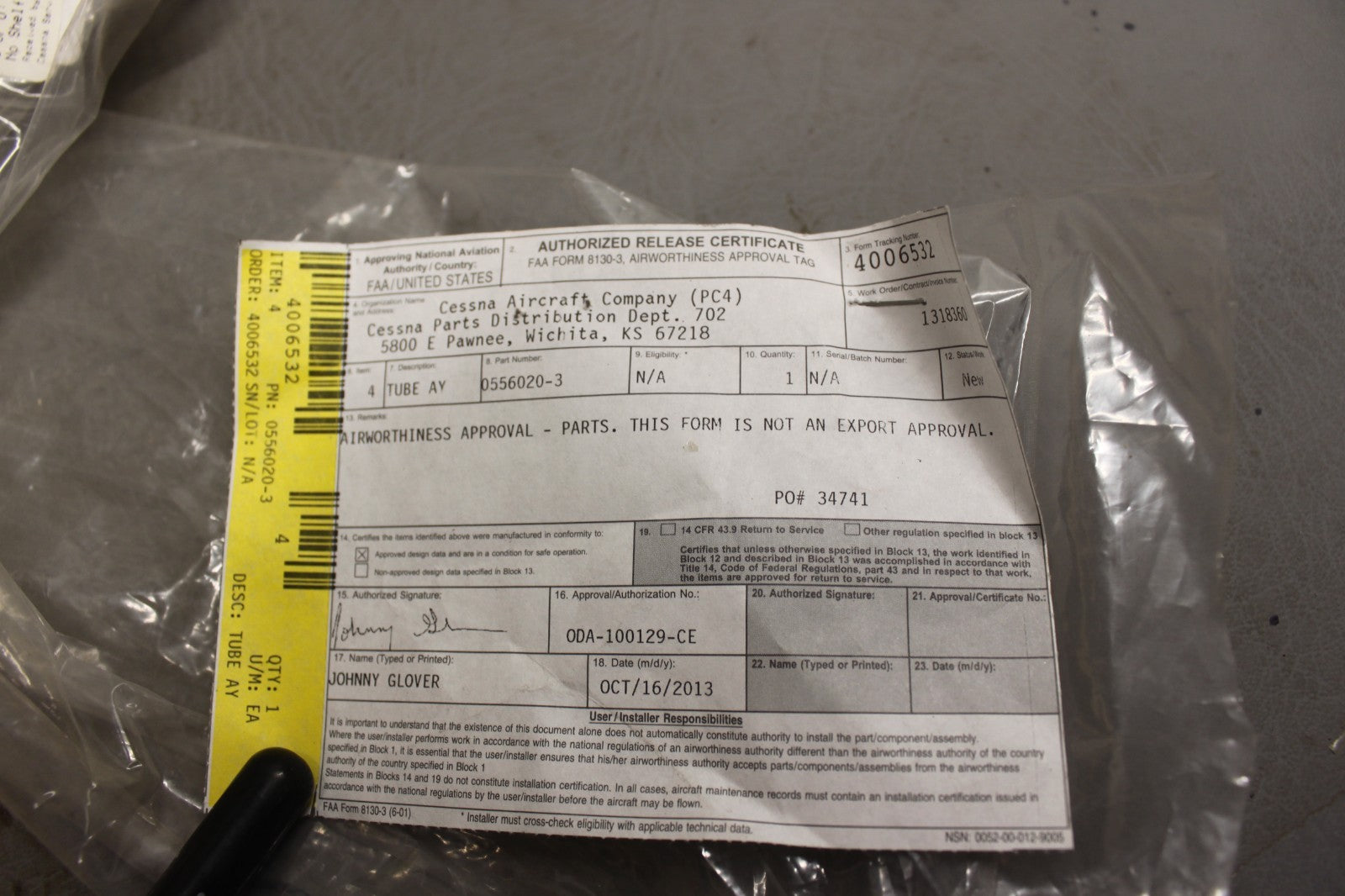 0556020-3 Cessna Fuel Line