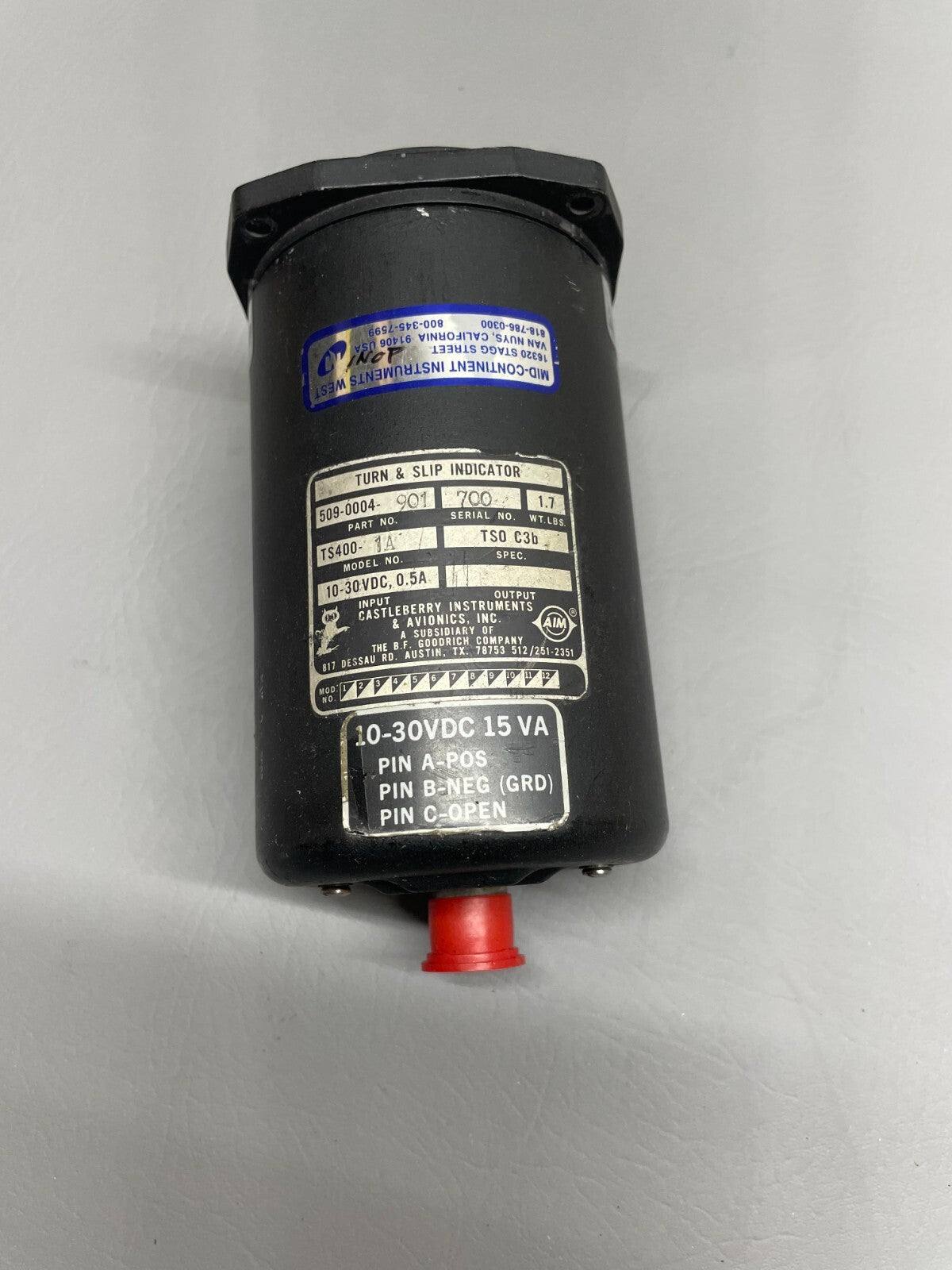 Turn and Slip Indicator P/N 509-0004-901