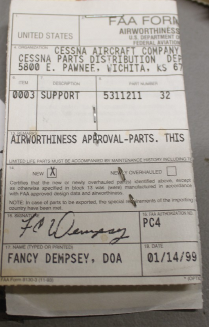 5311211-32 Cessna 300/400 Cabin Door Support