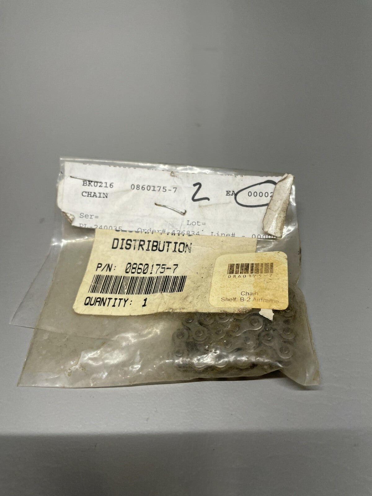 Cessna 310Q Tab Chain Aileron Trim Lower and Actuator P/N 0860175-7